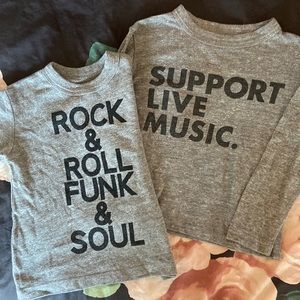 Chaser Shirts. 2T Rock & Roll TShirt and 3T Support Live Music Long Sleeve.
